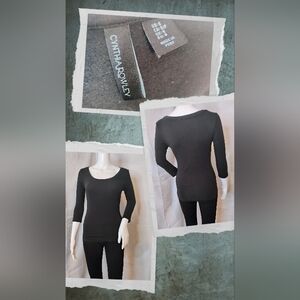Cynthia Rowley Black Long Sleeve Top